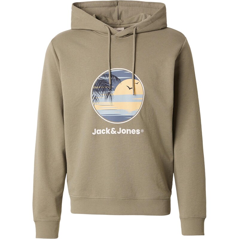 JACK & JONES Mikina JJPERRY svetlomodrá / svetložltá / farby bahna / 67774678