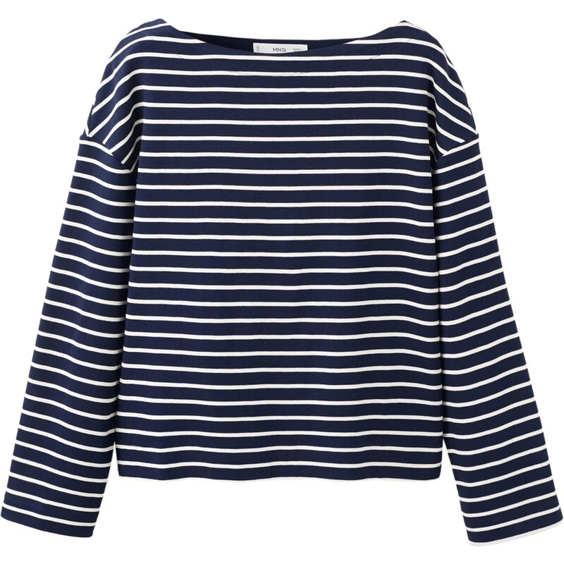 MANGO Mikina TIMOTHEE námornícka modrá / biela 67774714