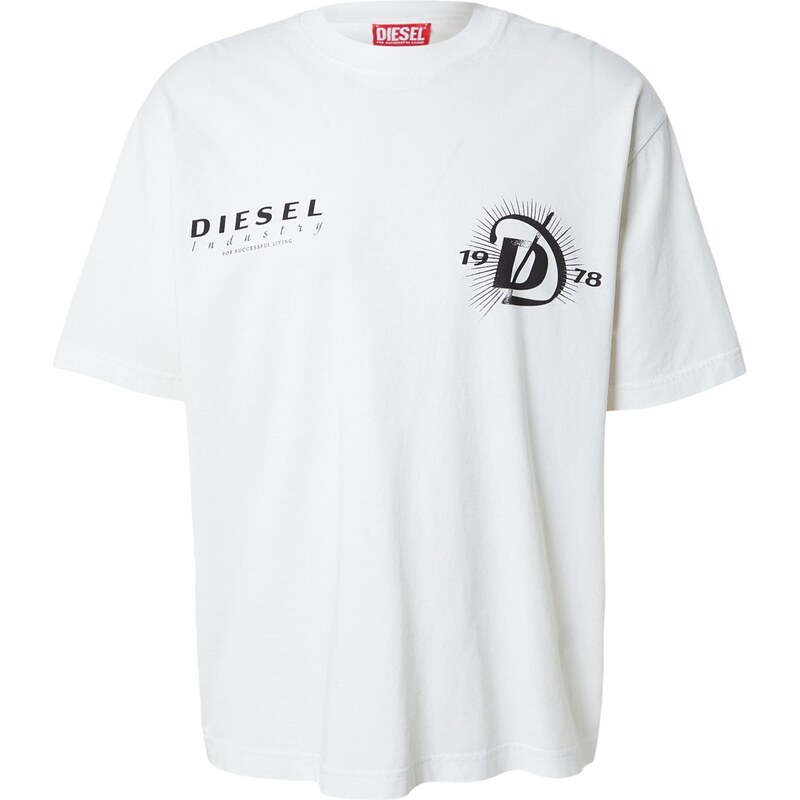 DIESEL Tričko BOGGY-V6 čierna / šedobiela 67774917