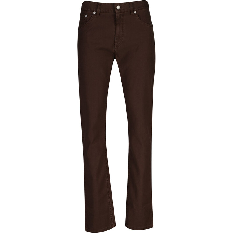 DŽÍNSY GANT SLIM COTTON / LINEN JEANS RICH BROWN 67768197