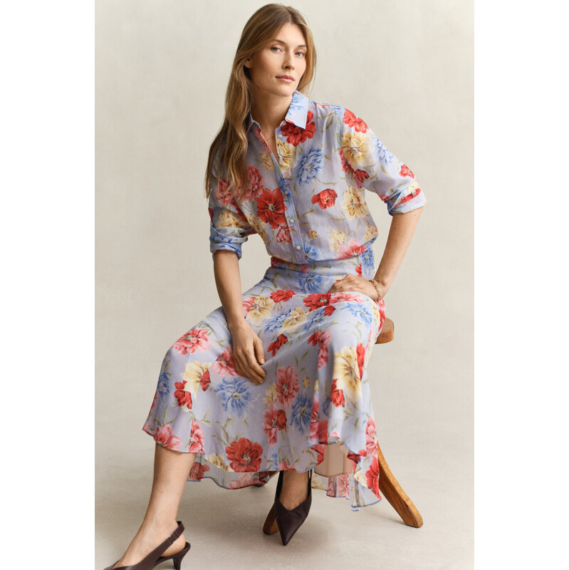 SUKŇA GANT FLORAL PRINT PANEL SKIRT LIGHT BLUE 67768218
