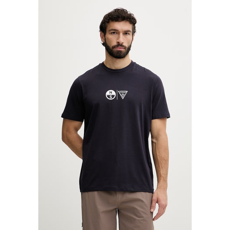 Guess Tričko pánske bavlnené s elastanom x North Sails 67768258