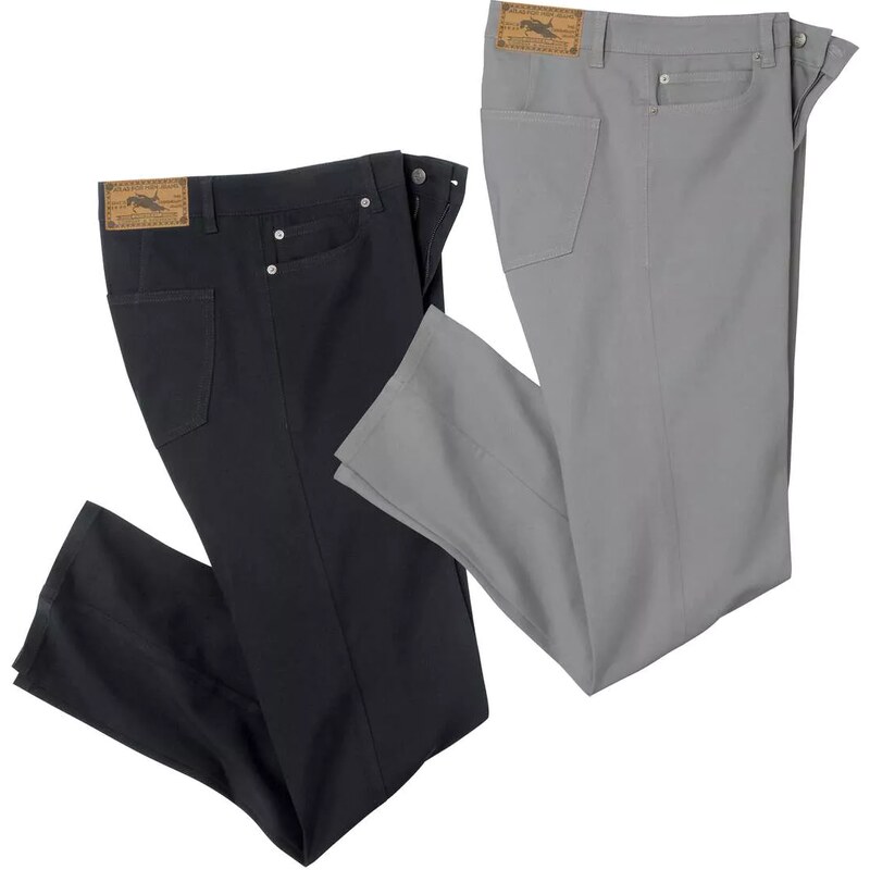 Sada 2 nohavíc zo strečového kepru Atlas For Men Čierna 67769502