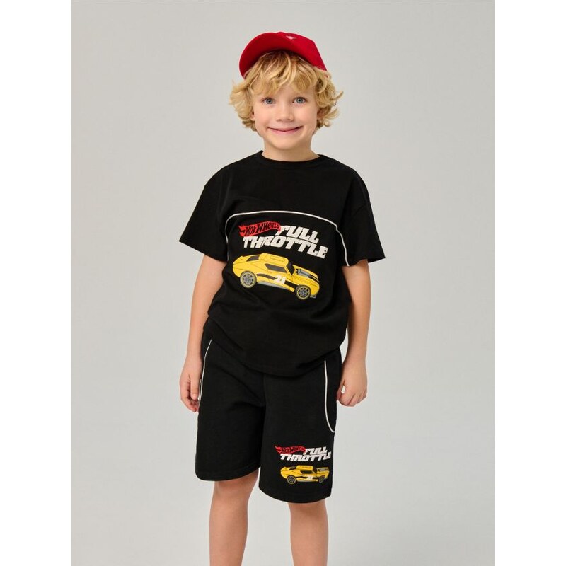 Sinsay - Šortky s potlačou Hot Wheels - čierna 67769540