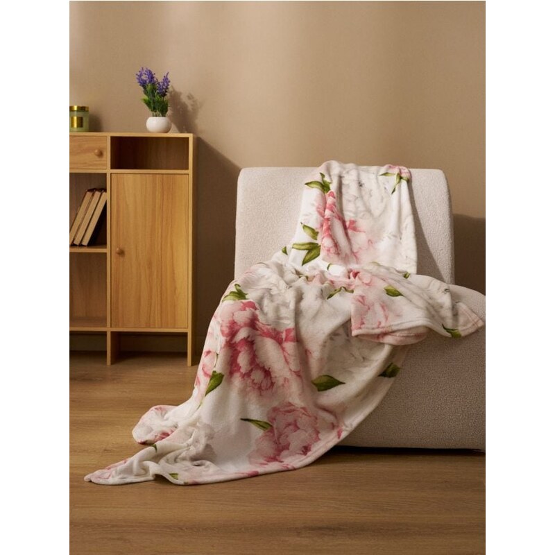 Sinsay - Deka s kvetinovým vzorom - biela 67769553