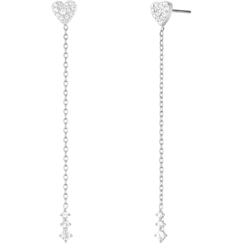 Rosefield Dlhé oceľové náušnice Srdiečka s kryštálmi JEHLS-J1321 67772572