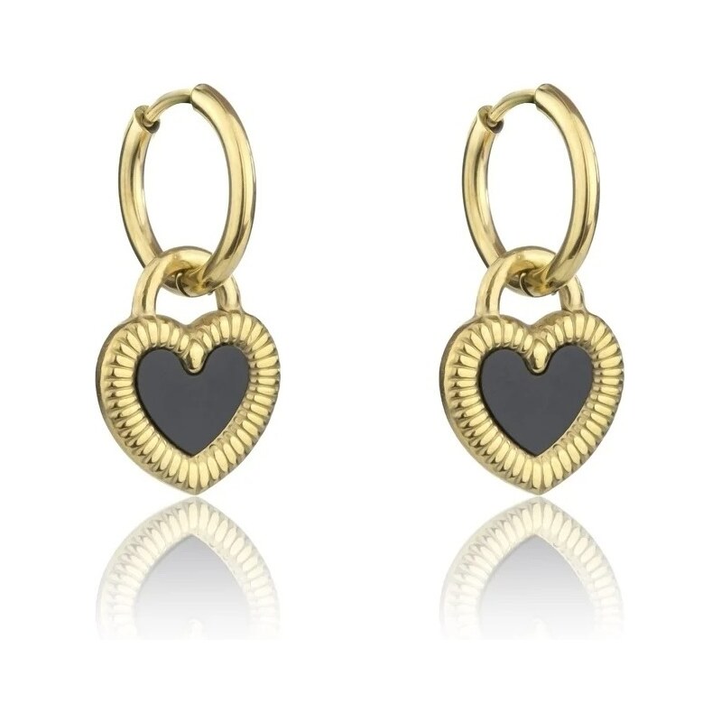 Marc Malone Pozlátené náušnice 2v1 s obojstranným srdiečkom MCE24011G 67772584