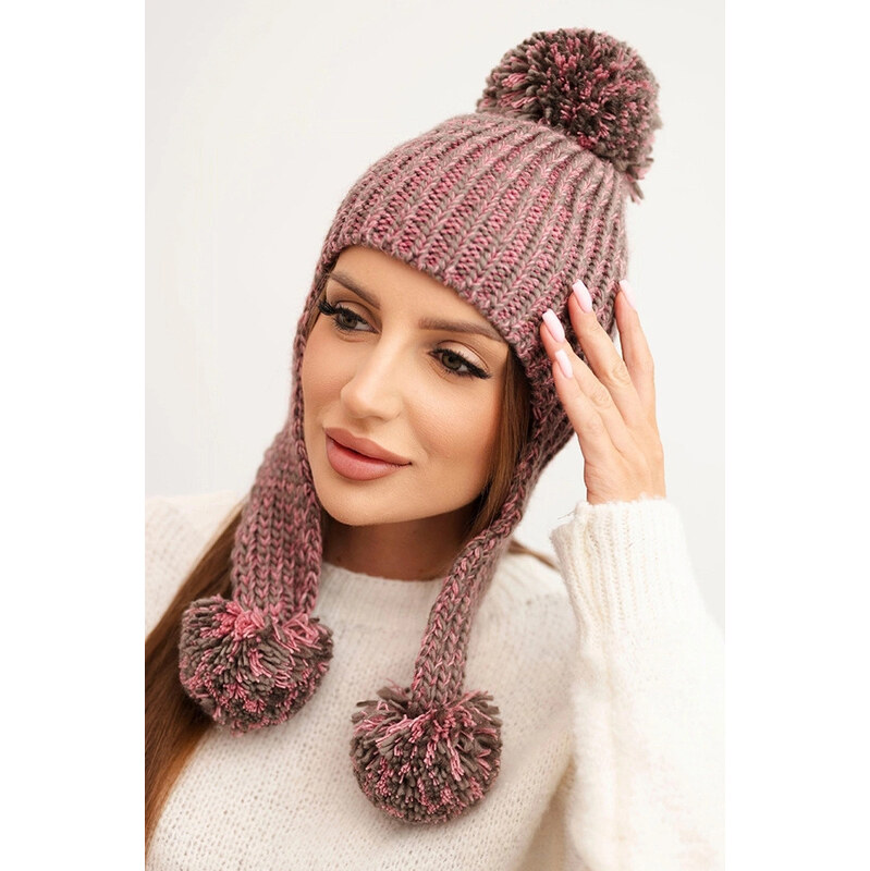 K-Fashion Dámska čiapka Emma K343 powder pink 67778600