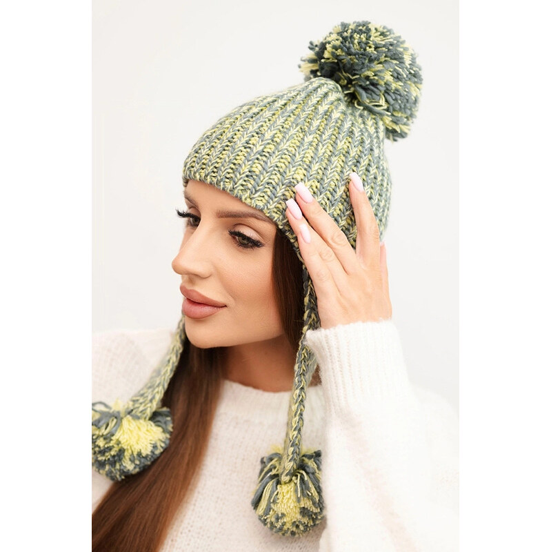 K-Fashion Dámska čiapka s ušami Emma K343 žltá 67778598