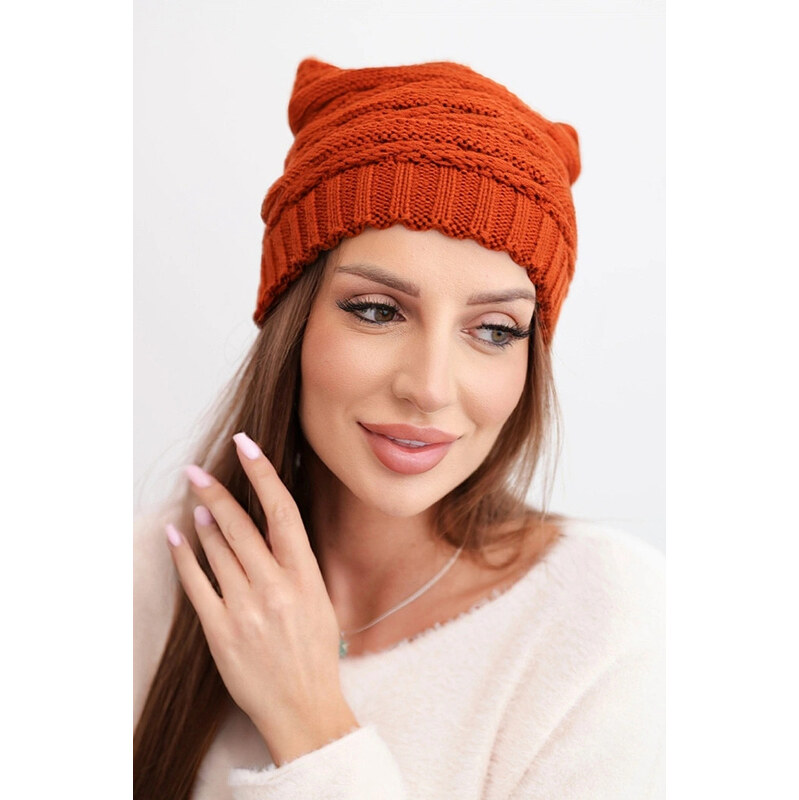 K-Fashion Dámska zimná čiapka s klasickým rebrovaným úpletom K439 67779159