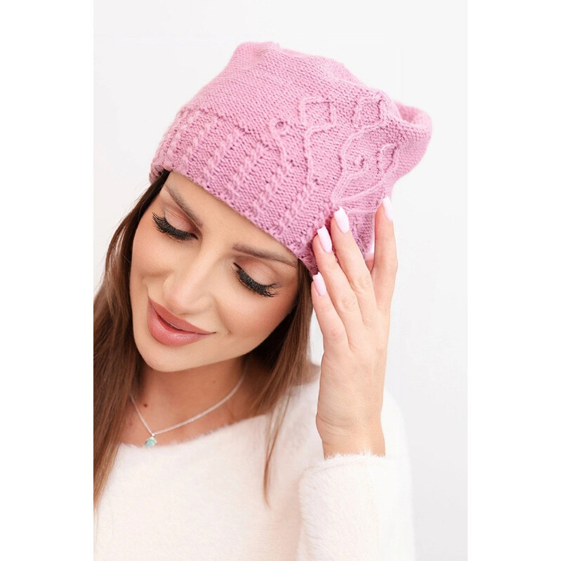 K-Fashion Dámska zimná vlnená čiapka s ozdobným potlačou K474 67779299