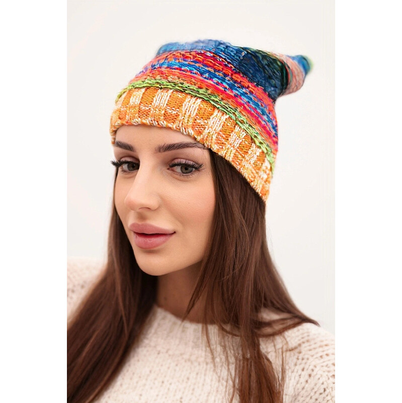 K-Fashion Čiapka s fleecom Krystyna K207 neon green+yellow 67779399