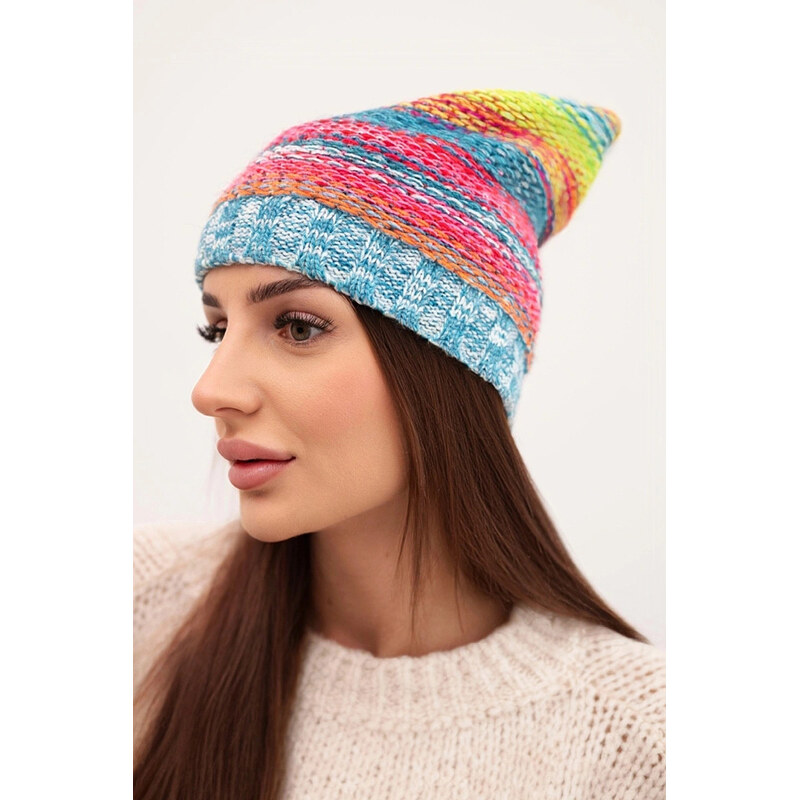 K-Fashion Čiapka s fleecom Krystyna K207 neon green+navy 67779400