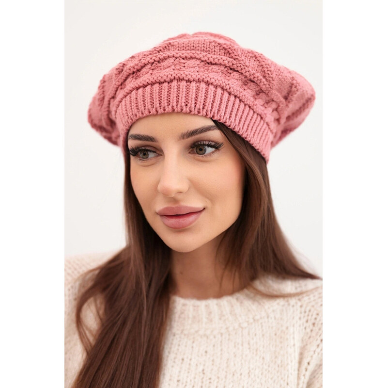 K-Fashion Dámska zimná vlnená čiapka s ozdobným vzorom K378 67779419