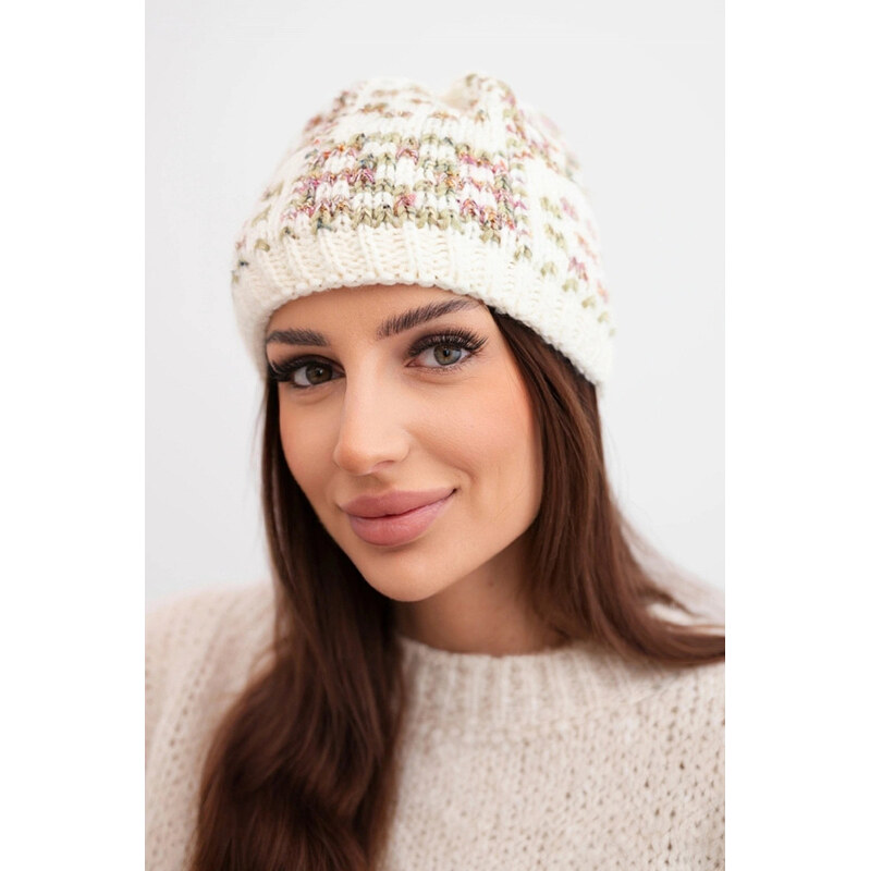 K-Fashion Zimná čiapka pre ženy s farebným vláknom a hrubým úpletom 67779494
