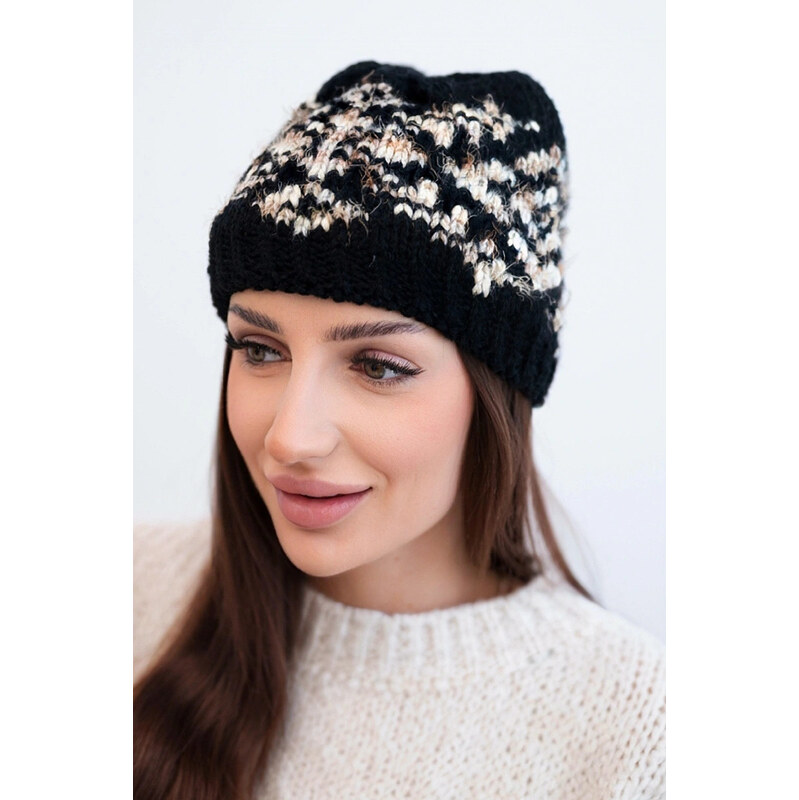 K-Fashion Dámska zimná čiapka s farebnými vzormi a hrubým rebrovaním 67779489