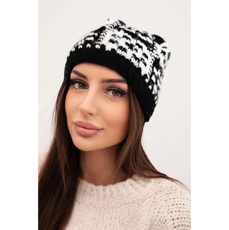 K-Fashion Dámska zimná čiapka s farebnou priadzou a hrubým okrajom 67779496