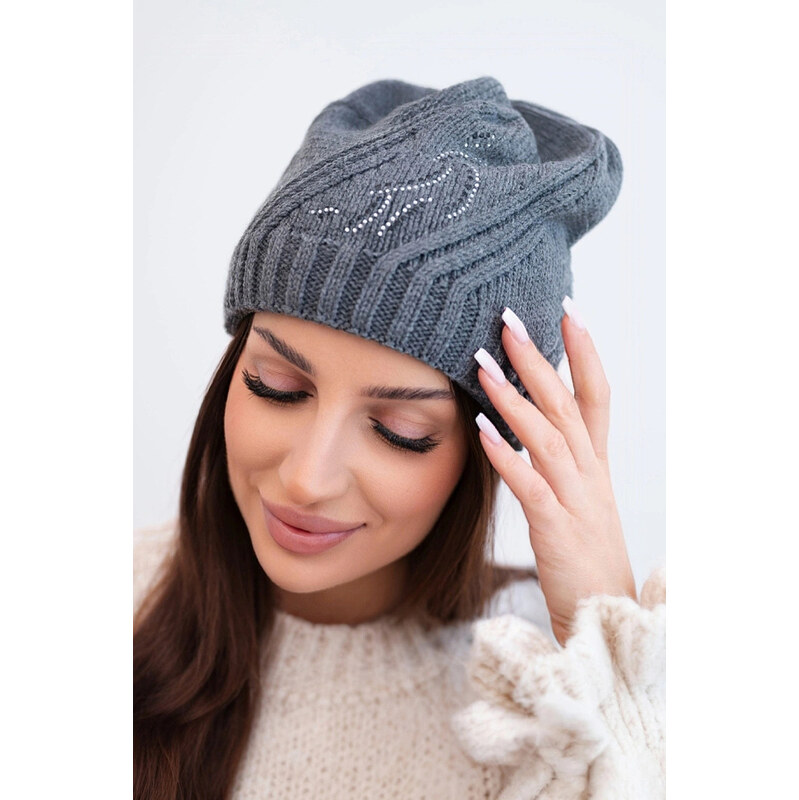 K-Fashion Dámska zimná vlnená čiapka s geometrickým vzorom a jemným 67779503