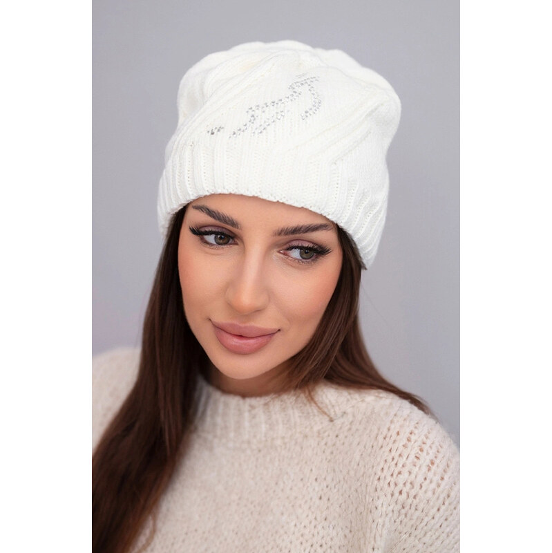 K-Fashion Dámska zimná vlnená čiapka s geometrickým vzorom a jemným 67779504