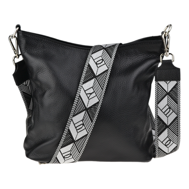 Čierna kožená talianska crossbody kabelka Amalia Nera II NovaKabelka 67781103