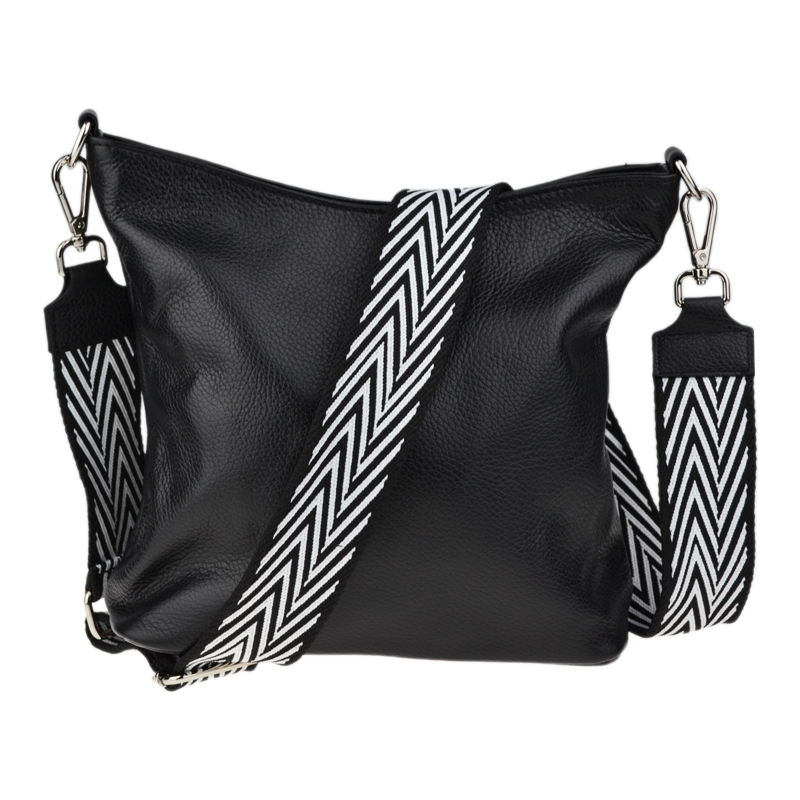 Čierna kožená talianska crossbody kabelka Amalia Nera V NovaKabelka.sk 67781106