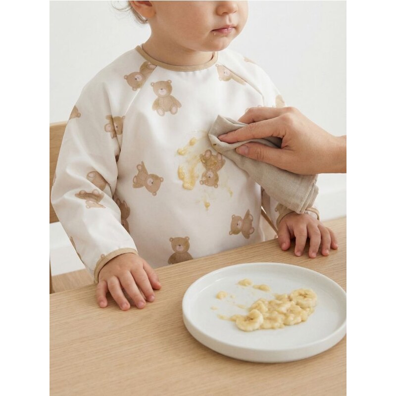 Sinsay - Podbradník na suchý zips s motívom medvedíkov - krémová 67756434