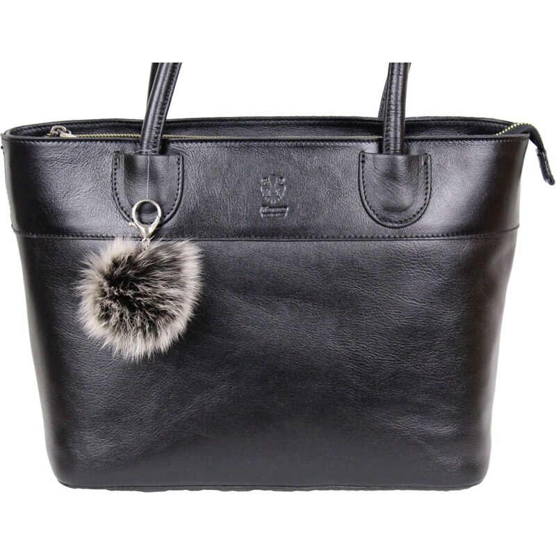 Sikora Kožušinový prívesok ku kabelke alebo kľúčom líška čierno - 67603464