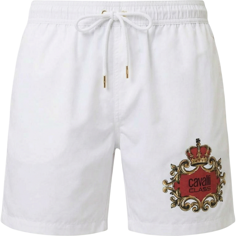 Cavalli Class Logo White plavky 67782402