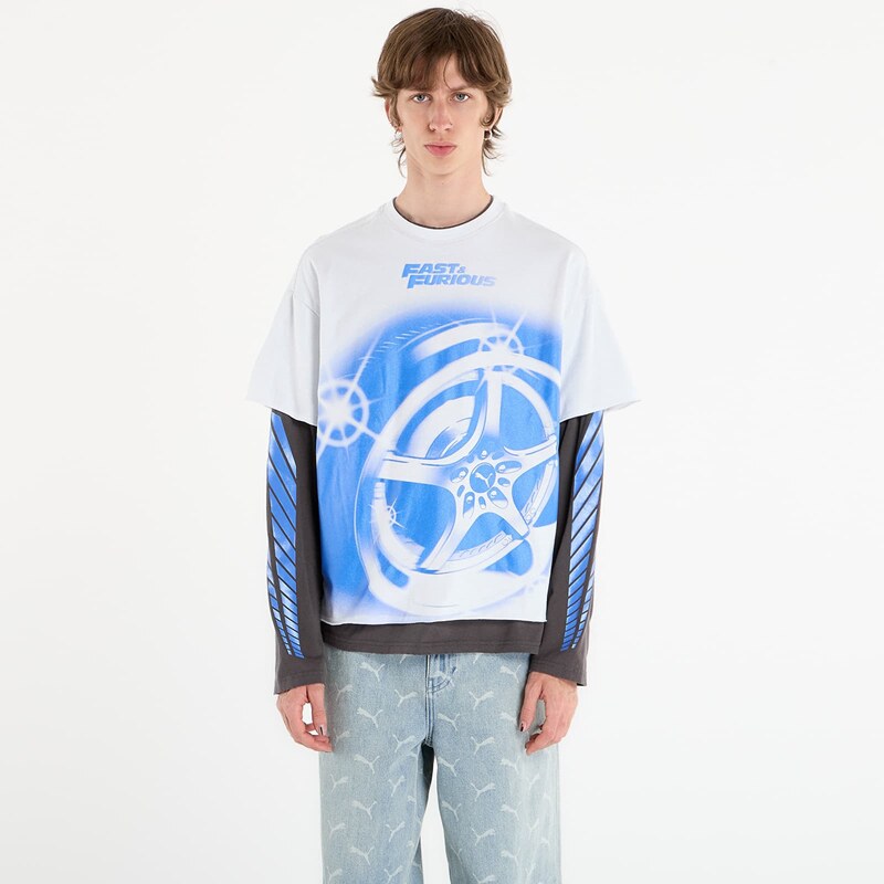 Tričko Puma x Fast & Furious Ls Tee Puma White/ Dusky Gray L 67783436