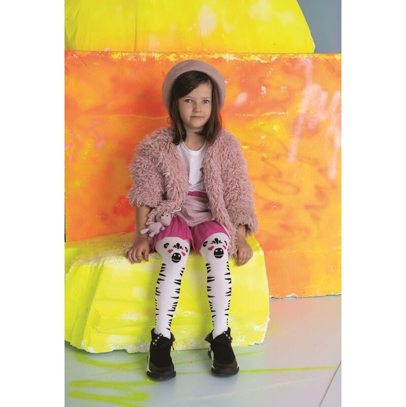 Dievčenské pančuchy so zebrovým motívom ZAPPA 40 DEN Knittex 67784050