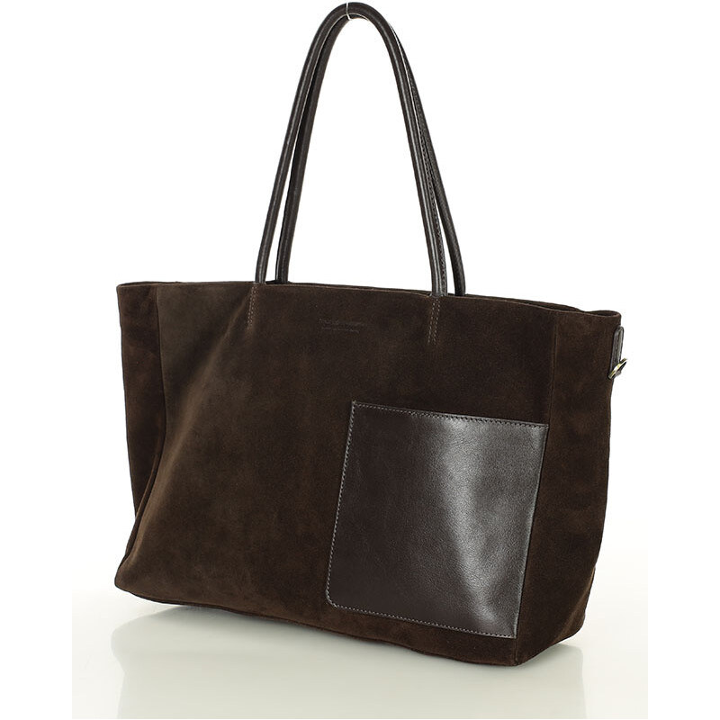 MARCO MAZZINI Dámska taška typu hobo, prírodná koža | tmavohnedá vp4gg 67784110