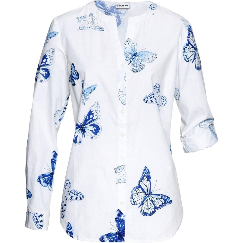 bonprix Potlačená viskózová blúzka, farba biela 45102092
