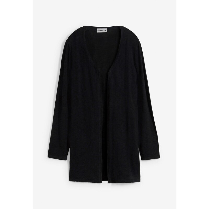 bonprix Bavlnený pletený sveter Slub kvalita, farba čierna 44953963