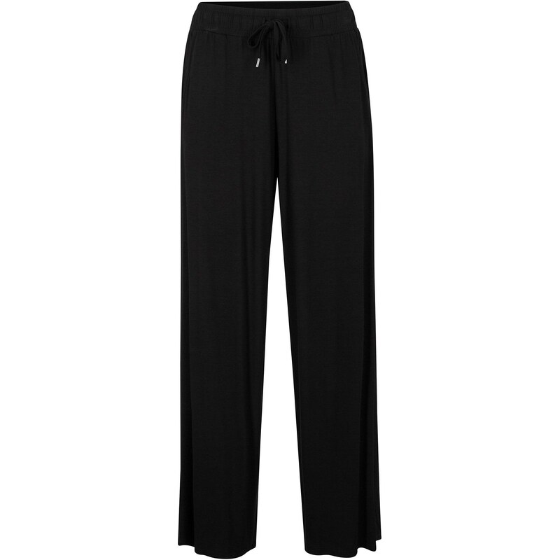 bonprix Džersejové nohavice z padavého viskózového mixu, farba čierna 44982904