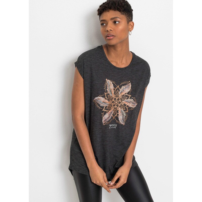 bonprix Tričko z jemného viskózového mixu, farba čierna 48236607