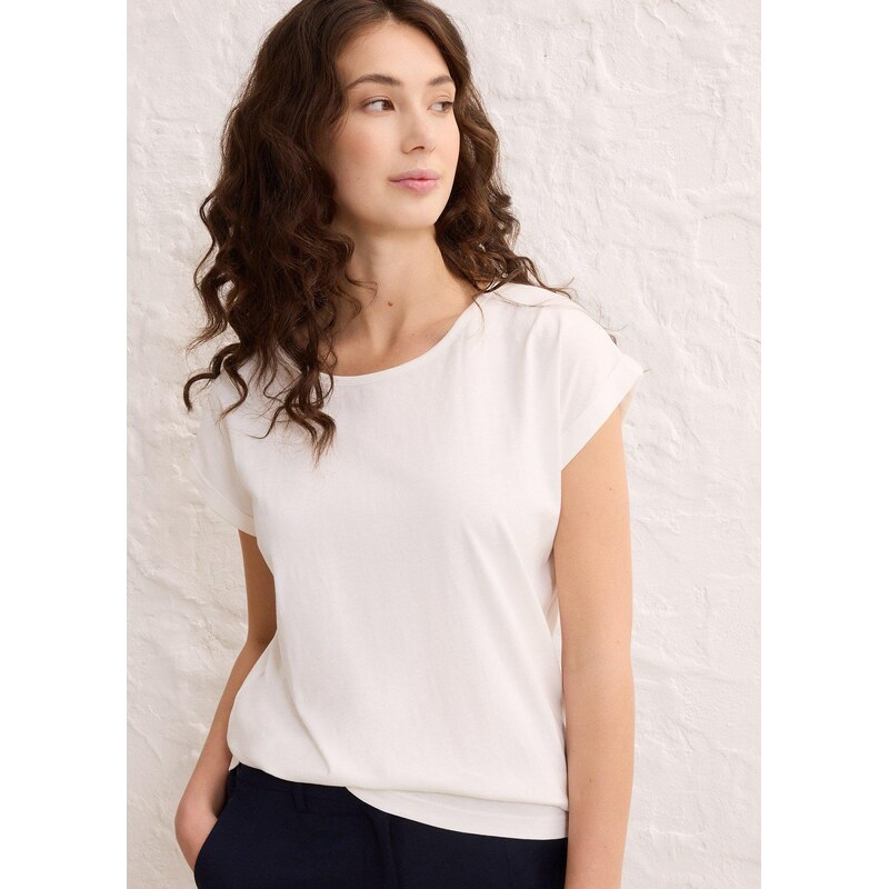 bonprix Tričko s hodvábom, farba biela 49880528