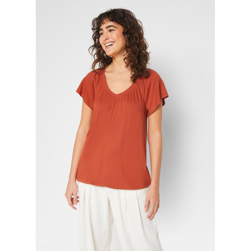 bonprix Tričko z viskózového mixu, farba hnedá 50407852