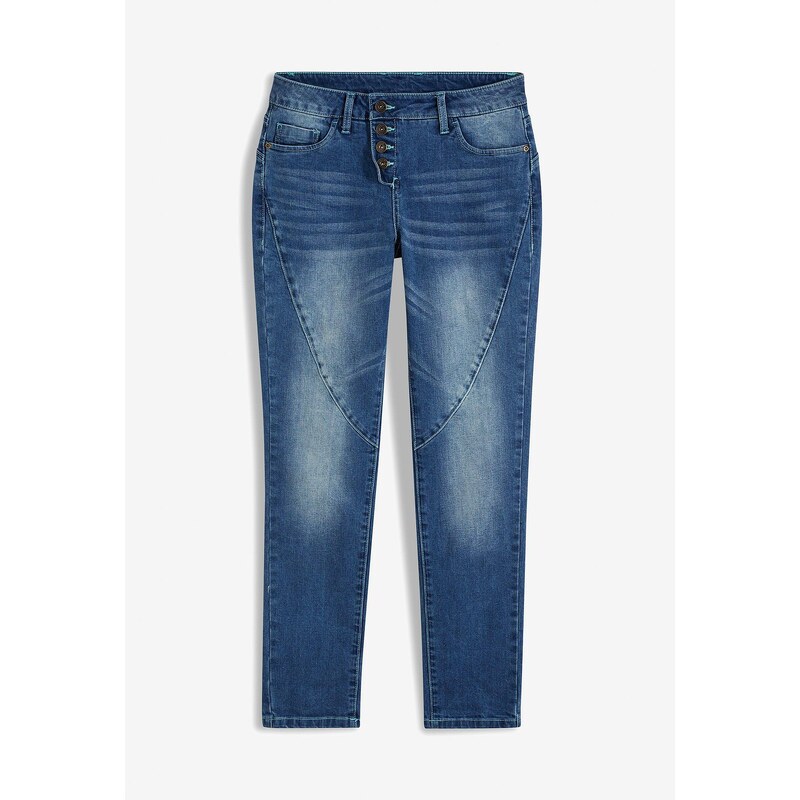 bonprix Džínsy Boyfriend, strečové, nízky pás, farba modrá 67075981