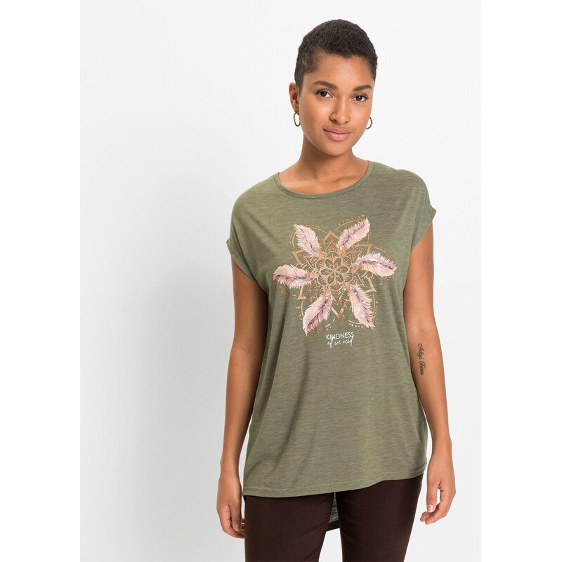 bonprix Tričko z jemného viskózového mixu, farba zelená 48236648