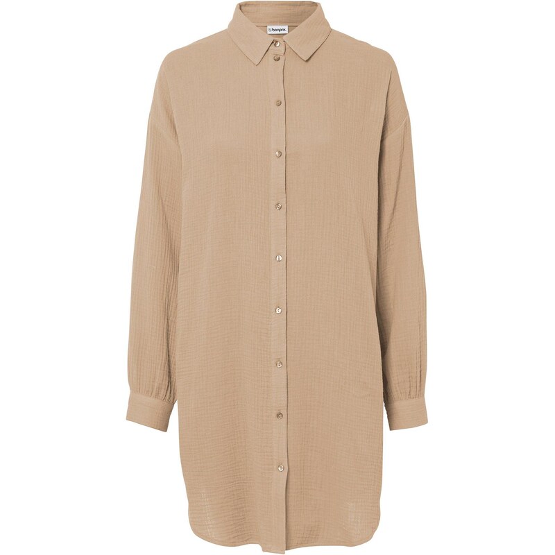 bonprix Dlhá blúzka, mušelínová, farba béžová 47722605