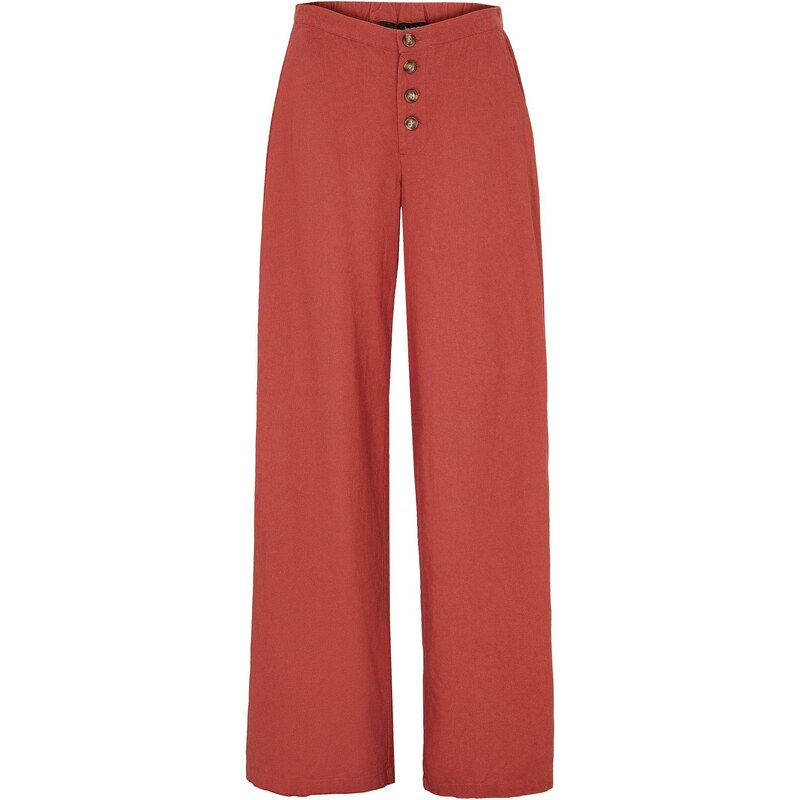 bonprix Palazzo nohavice s plátnom, dlhé, farba červená 49180366