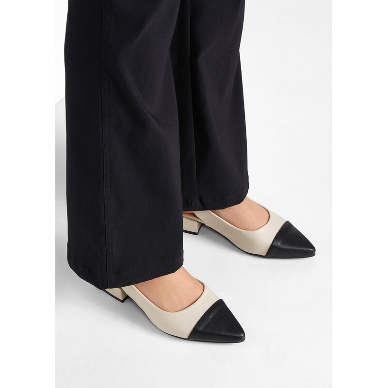 bonprix Lodičky Sling s plochým podpätkom, farba béžová 45989500