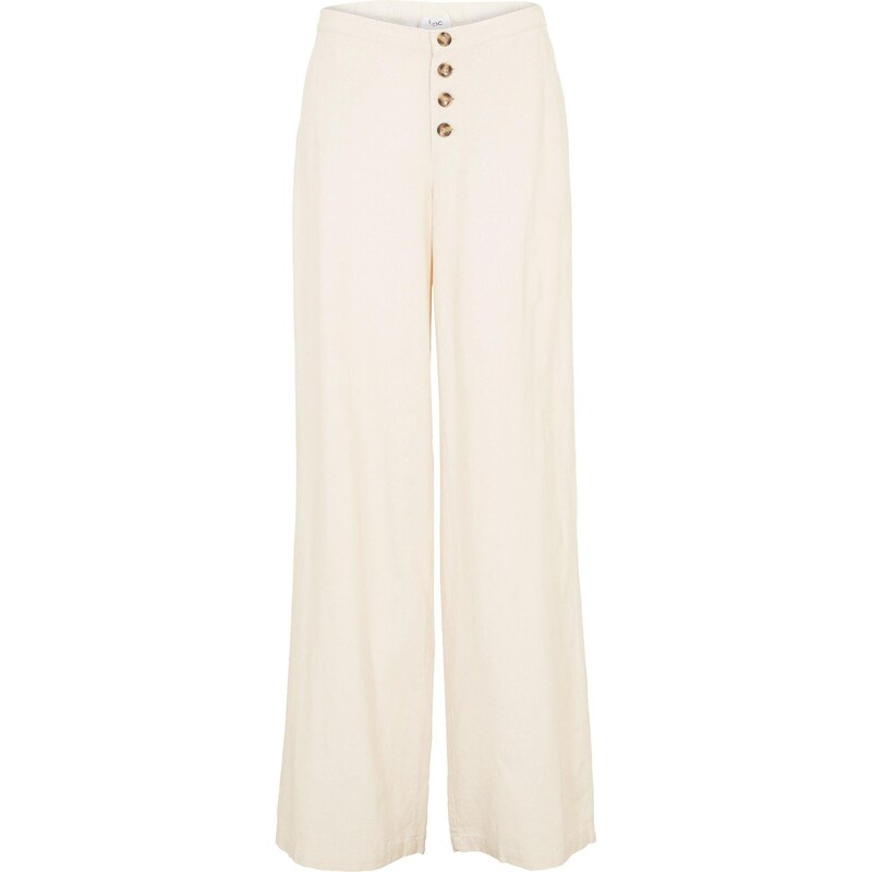 bonprix Palazzo nohavice s plátnom, dlhé, farba béžová 44794756