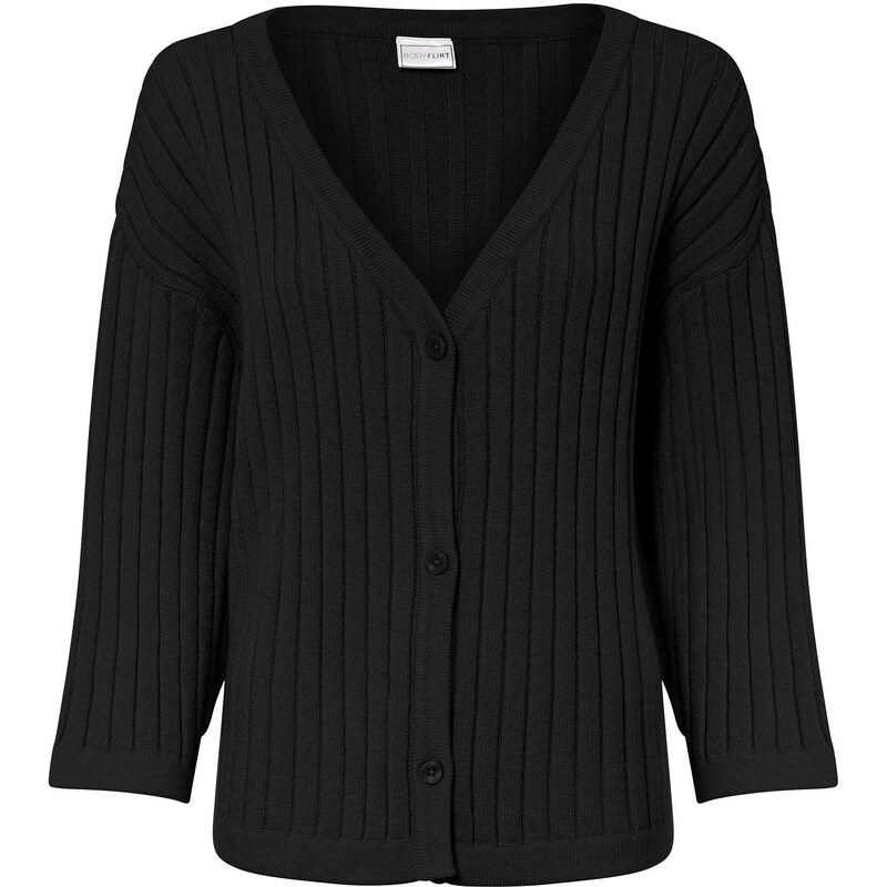 bonprix Pletený sveter, strih boxy, farba čierna 45587401