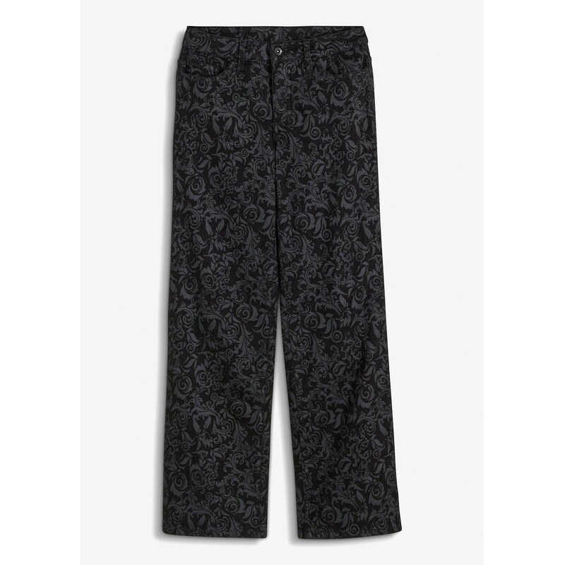 bonprix Džínsy Marlene s lesklým vzorom, farba čierna 47086196