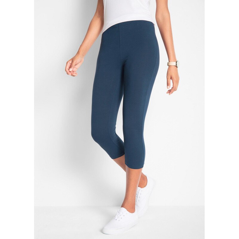bonprix Strečové capri legíny, úzky strih (2 ks), farba modrá 56046858