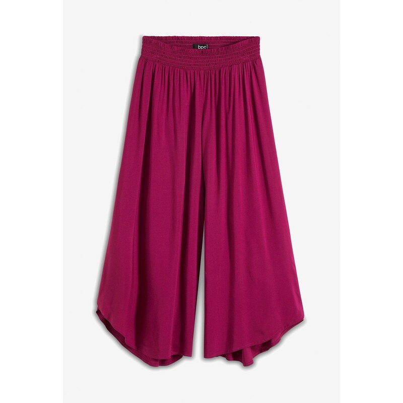 bonprix Nohavice Culotte po lýtka z udržateľnej viskózy, farba fialová 52158589