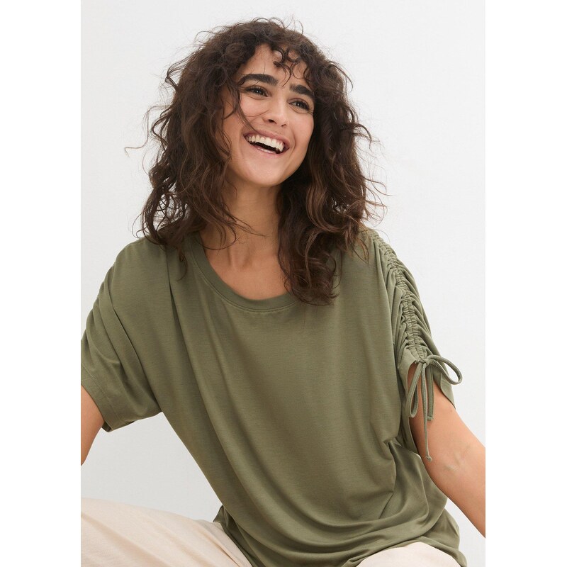 bonprix Tričko z padavej viskózy, farba zelená 50748064