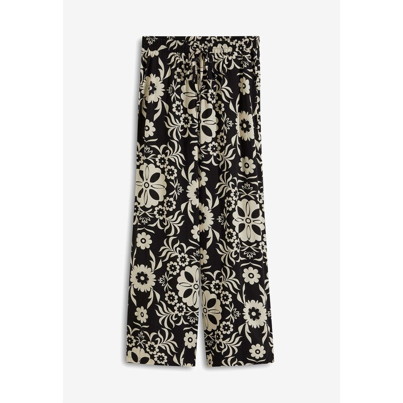 bonprix Nohavice Marlene z padavej viskózy, farba čierna 53338844