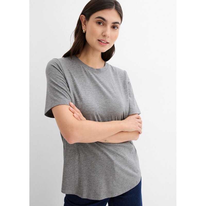 bonprix Materské tričko na dojčenie, s bio bavlnou, farba šedá 62470981